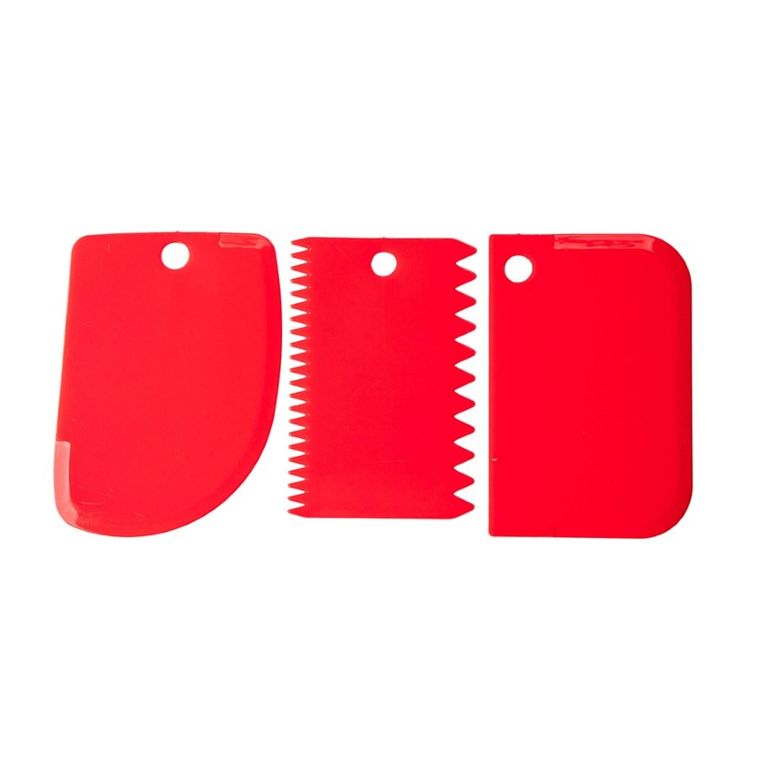 Altom Design, komplet 3 szpatułek do dekoracji tortu/ciasta, czerwony