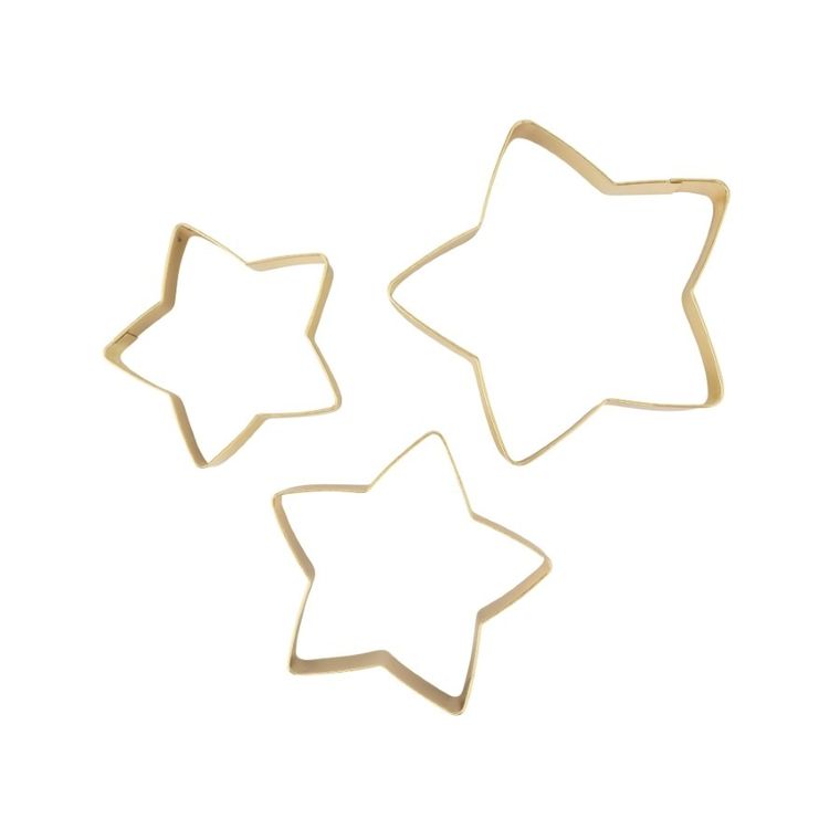 Altom Design, komplet 3 wykrawaczy nierdzewnych do ciastek, gwiazdka