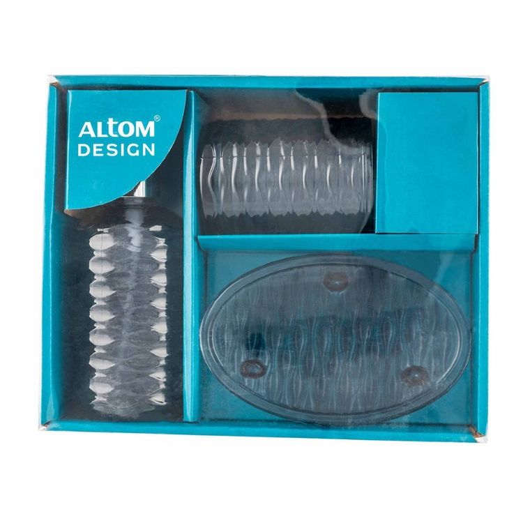 Altom Design, komplet do łazienki, 3 elelementy, popielate szkło