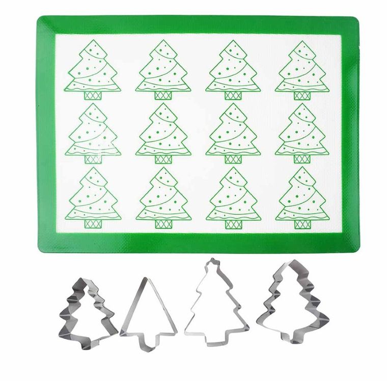 Altom Design, komplet do pieczenia, 4 wykrawacze + stolnica/mata do pieczenia