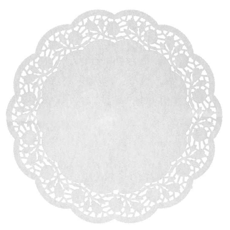 Altom Design, komplet serwetek pod ciasto, okrągłych, papierowych, biały, 35 cm, 8 szt.