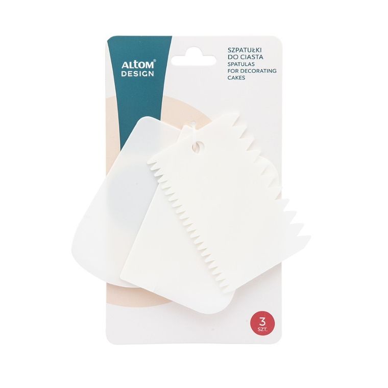 Altom Design, komplet szpatułek do dekoracji tortu, biały, 3 szt.