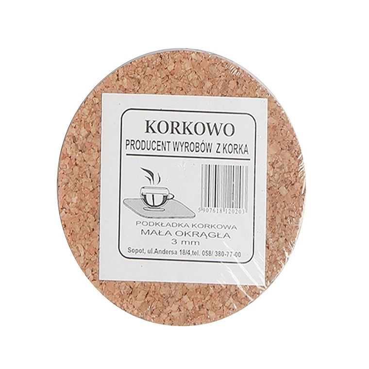 Altom Design, Korkowo, 6 podkładek okrągłych, średnica 10 cm, korek naturalny