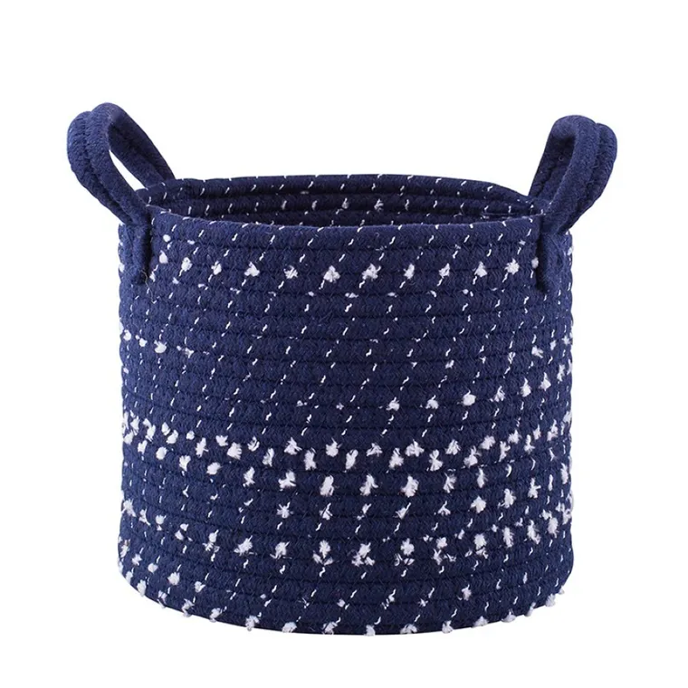 Altom Design, kosz pleciony, 22-22-18 cm, granatowy