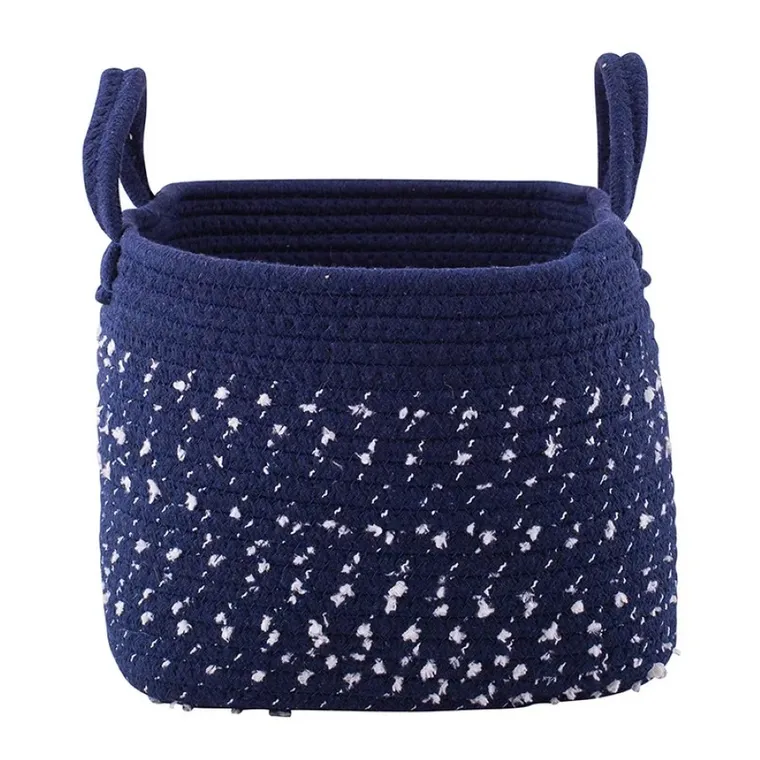 Altom Design, kosz pleciony, 25-25-20 cm, granatowy