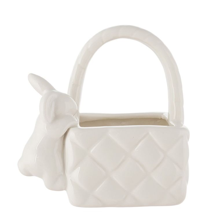 Altom Design, koszyczek dekoracyjny z zajączkiem, 11-8-11,5 cm