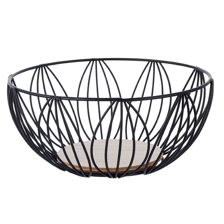 Altom Design, koszyk metalowy, czarny, 25-25-9 cm