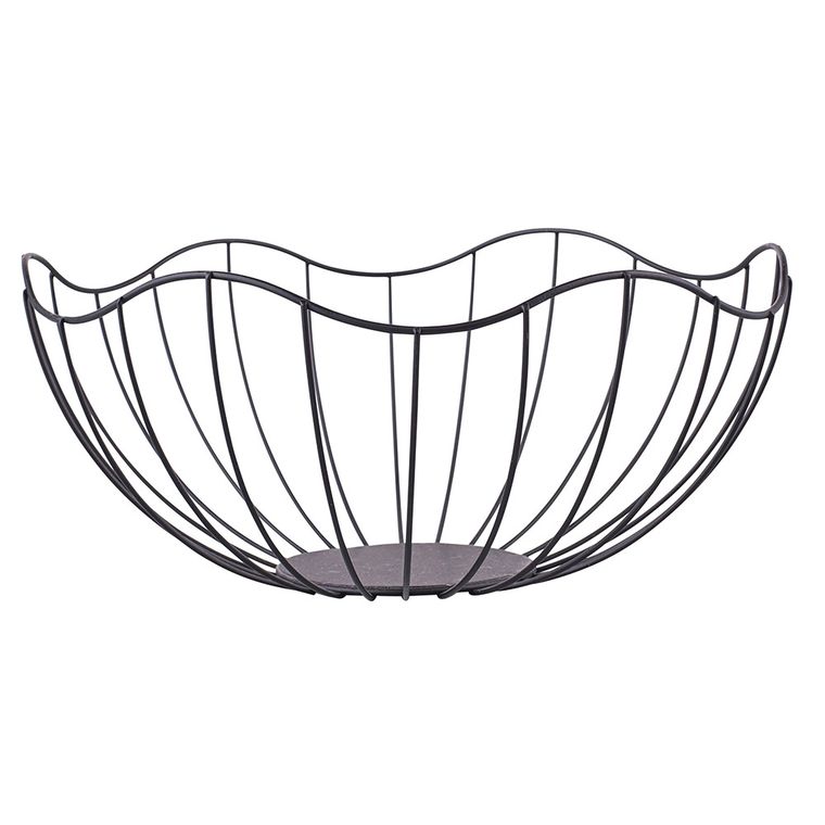 Altom Design, koszyk metalowy kwiat, 28 cm, czarny