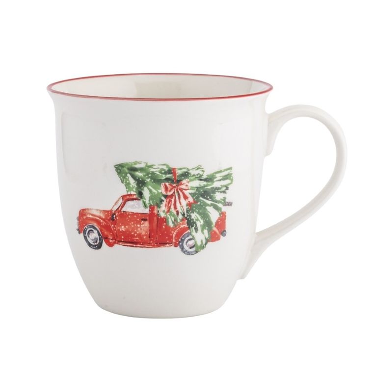 Altom Design, kubek baryłka duża, 630 ml, świąteczny samochód