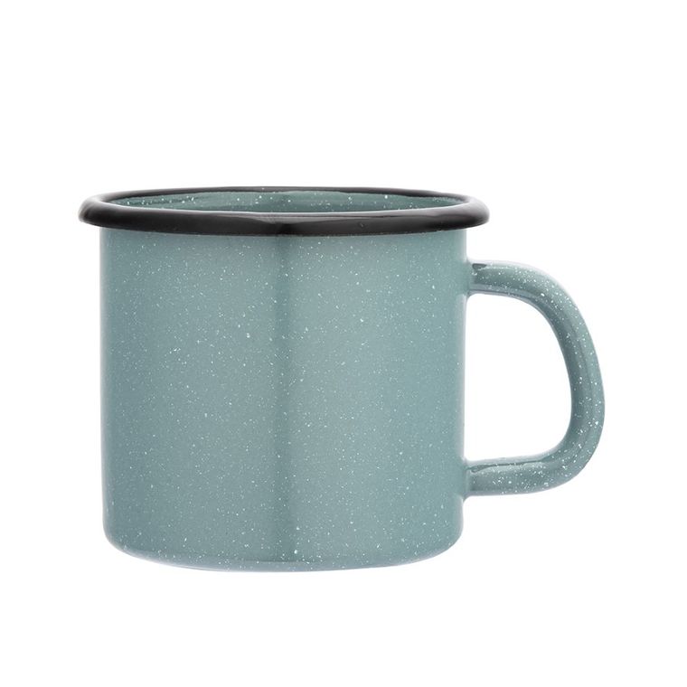 Altom Design, kubek emaliowany, szałwiowy nakrapiany, 0,45l, 9-9 cm
