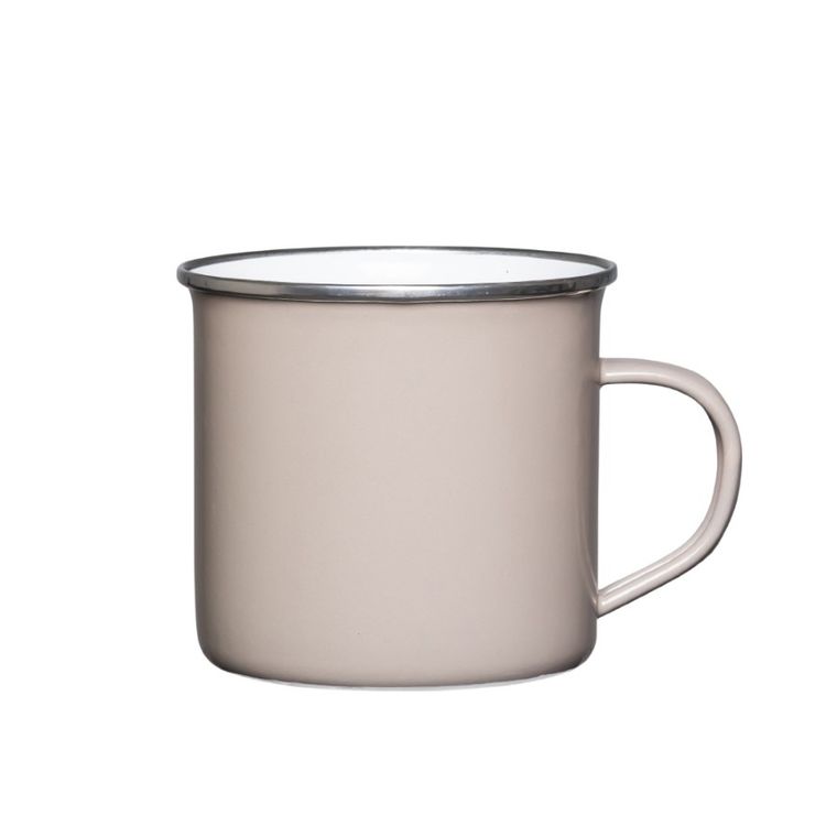 Altom Design, kubek emaliowany, taupe, 9 cm, 500 ml