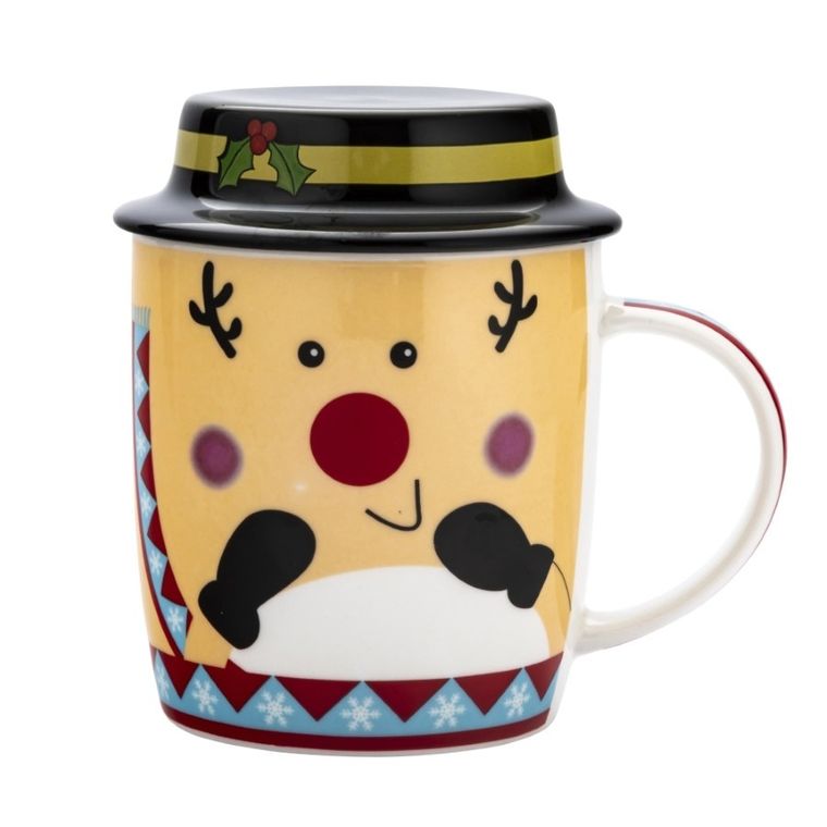 Altom Design, kubek renifer z pokrywką, 400 ml
