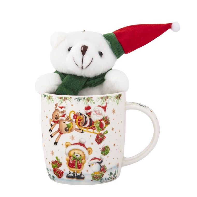 Altom Design, kubek sanie Mikołaja, nbc, 400 ml, z maskotką, color box