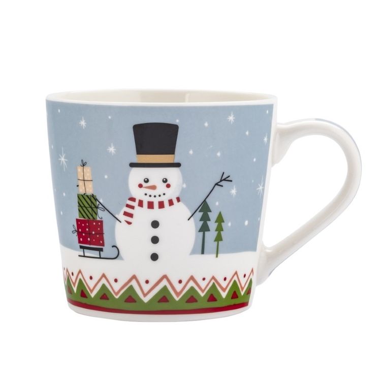 Altom Design, kubek stożek, 390 ml, bałwanek z prezentami