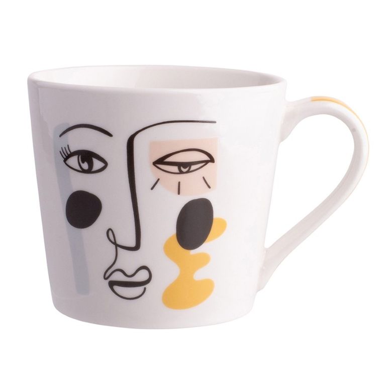 Altom Design, kubek stożek, Twarze, 350 ml