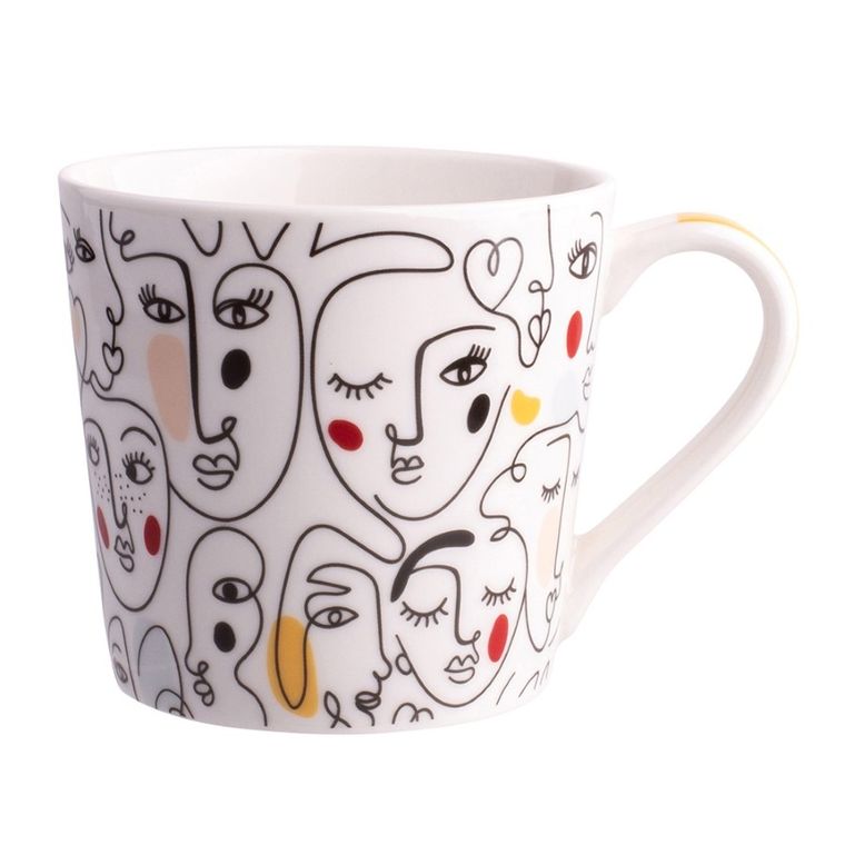 Altom Design, kubek stożek, Twarze, 350 ml