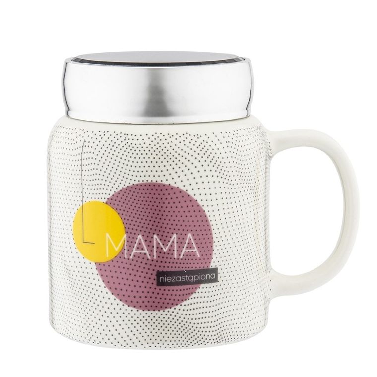 Altom Design, kubek z zakrętką i lusterkiem, nbc, 450 ml, mama niezastąpiona