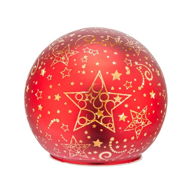 Altom Design, kula LED z timerem, gwiazdki, czerwony, średnica 10 cm