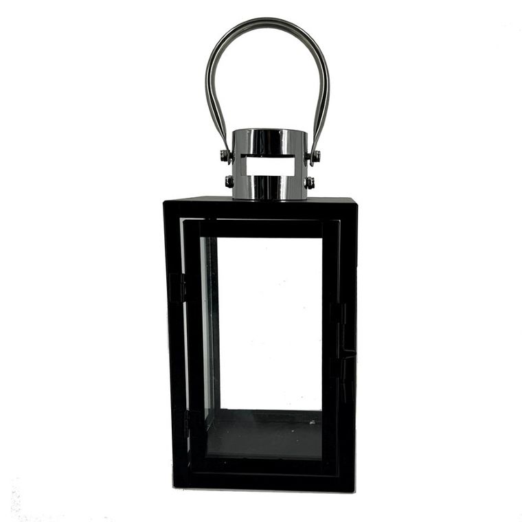 Altom Design, latarenka, metalowa, czarna, 12-12-23 cm