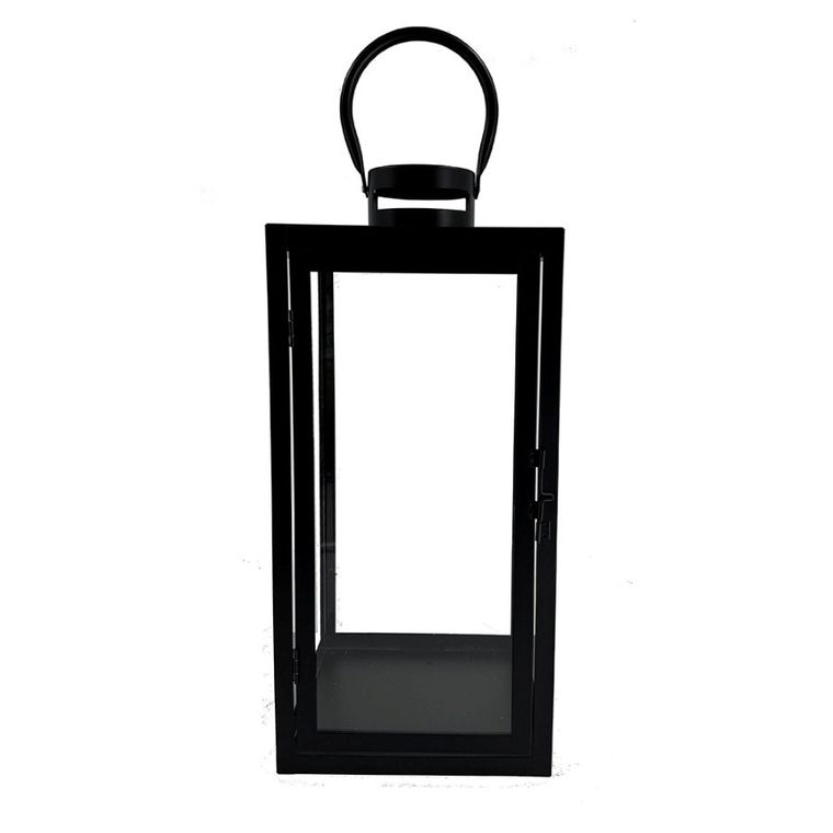 Altom Design, latarenka, metalowa, czarna, 20-20-44 cm