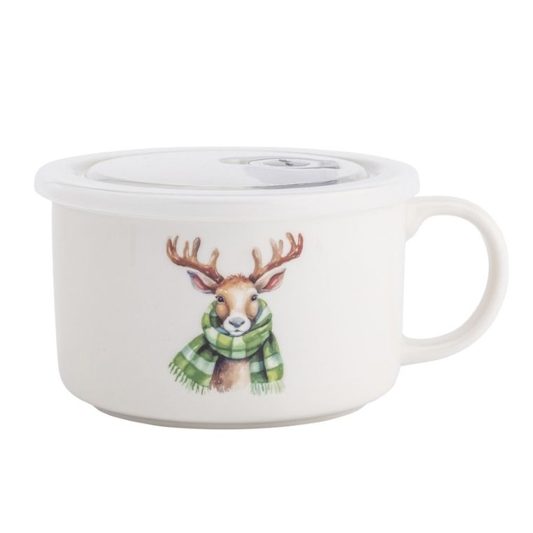 Altom Design, lunchbox z uchem, 800 ml z pokrywką hermetyczną, renifer