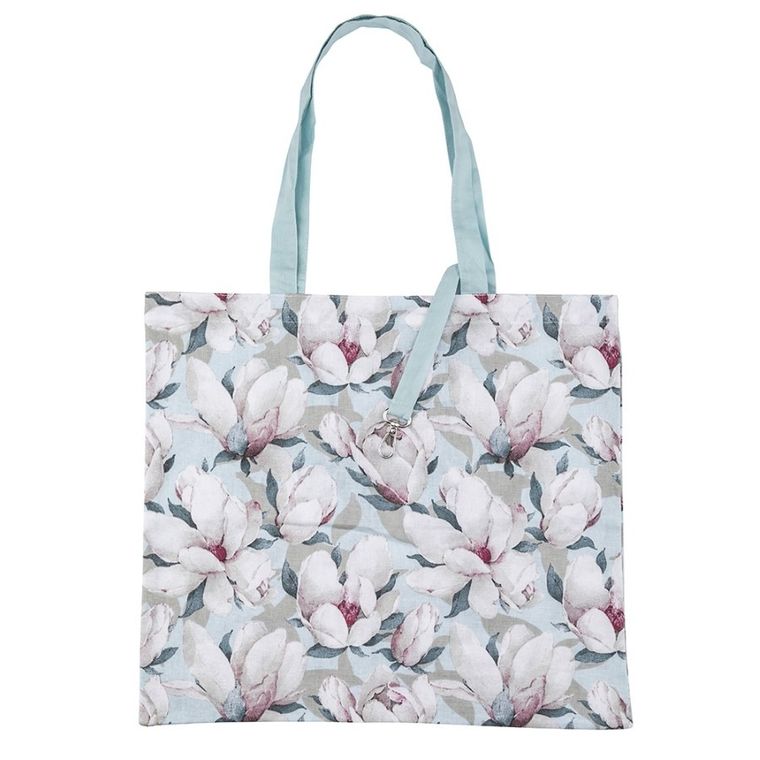 Altom Design, magnolia błękitna, torba bawełniana z kieszonką wewnątrz i paskiem z karabińczykiem, 38-42 cm