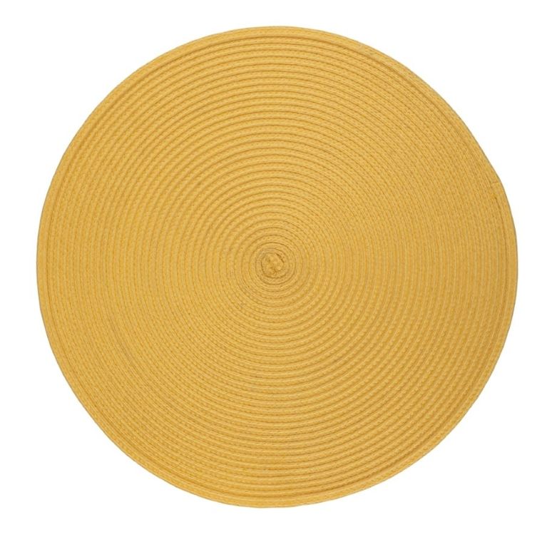 Altom Design, mata słomkowa, okrągła, musztardowa, 38 cm