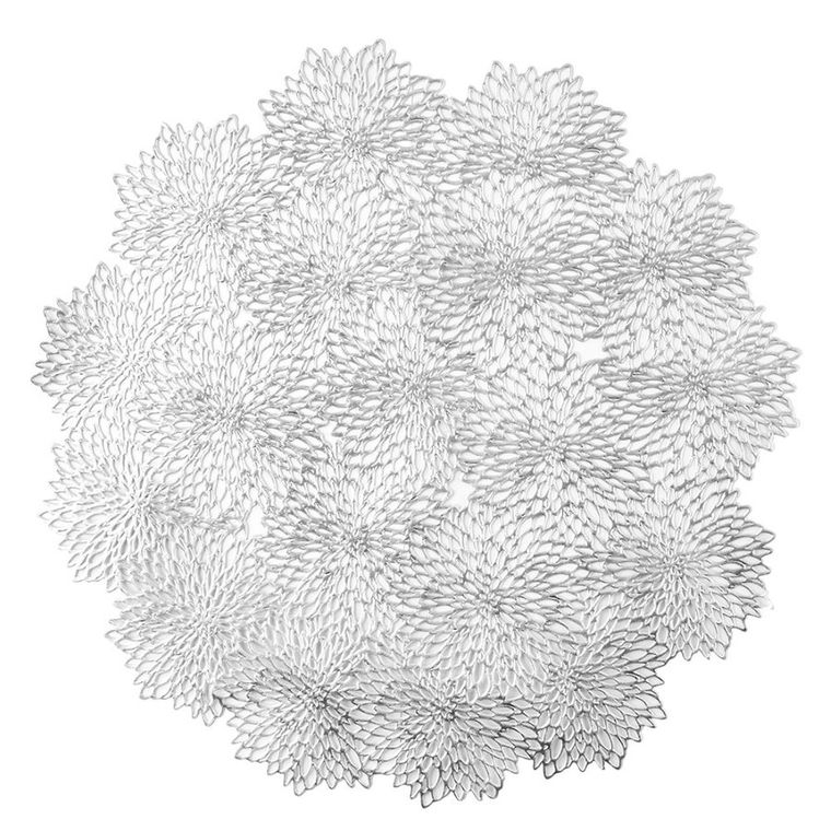 Altom Design, mata stołowa, ażurowa, srebrna, 38 cm