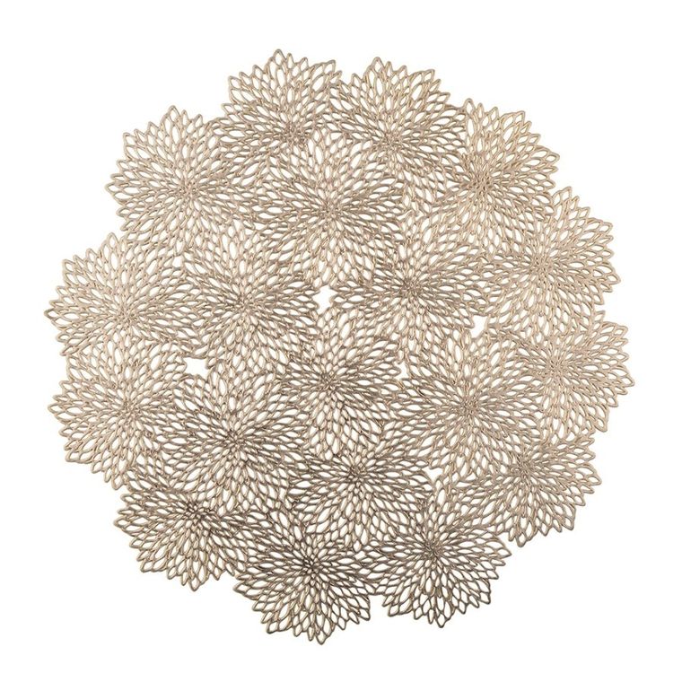 Altom Design, mata stołowa, ażurowa, złota, 38 cm