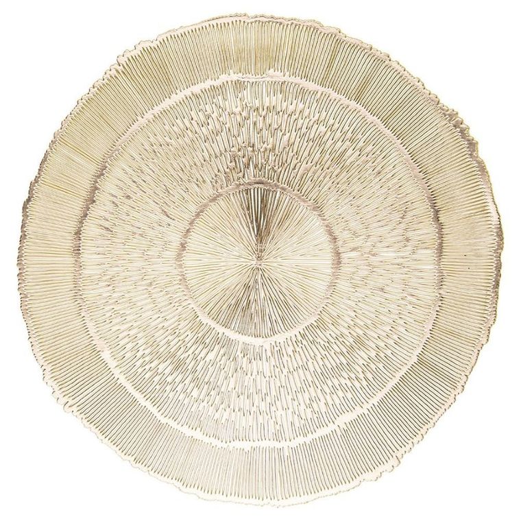 Altom Design, mata stołowa, okrągła pvc, złota promienie, 38 cm