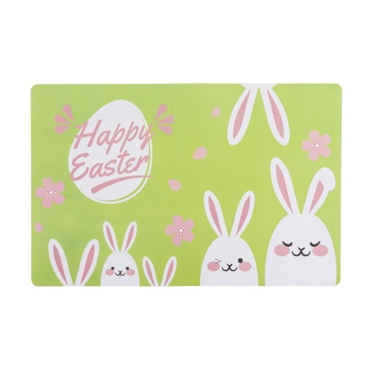 Altom Design, mata stołowa pp, 28-43 cm, białe zajączki