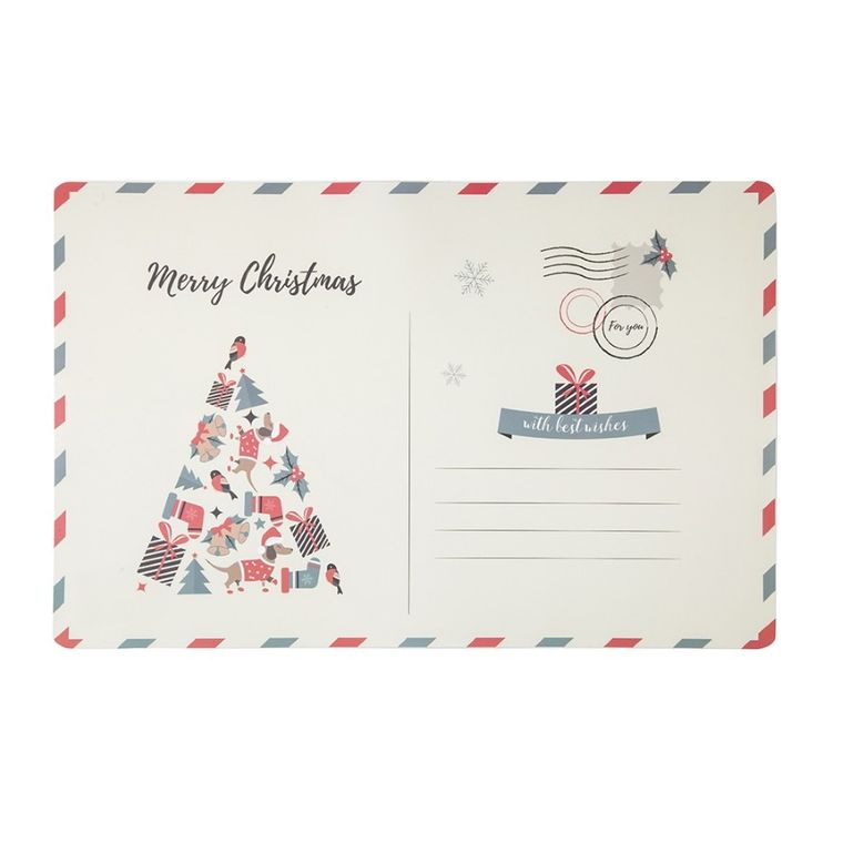Altom Design, mata stołowa prostokątna, 28-43 cm, Xmas postcard