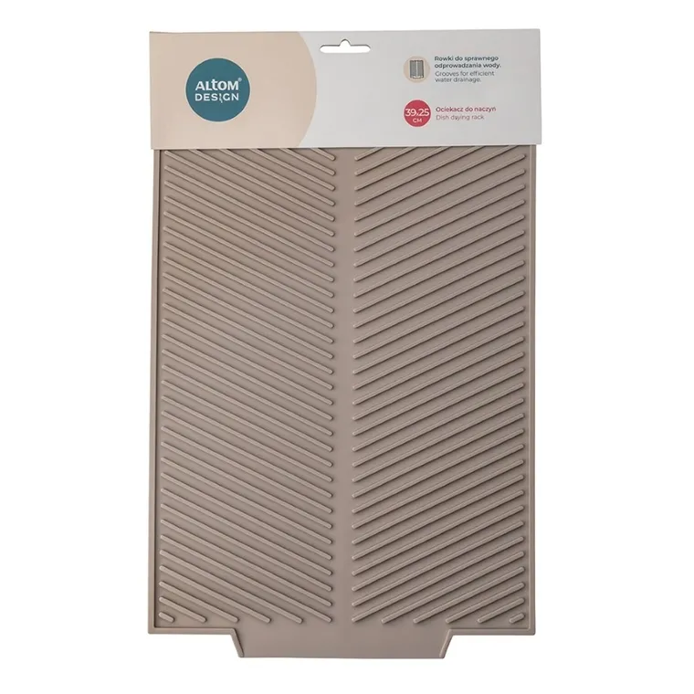 Altom Design, ociekacz do naczyń, mata silikonowa, taupe, 39-25 cm