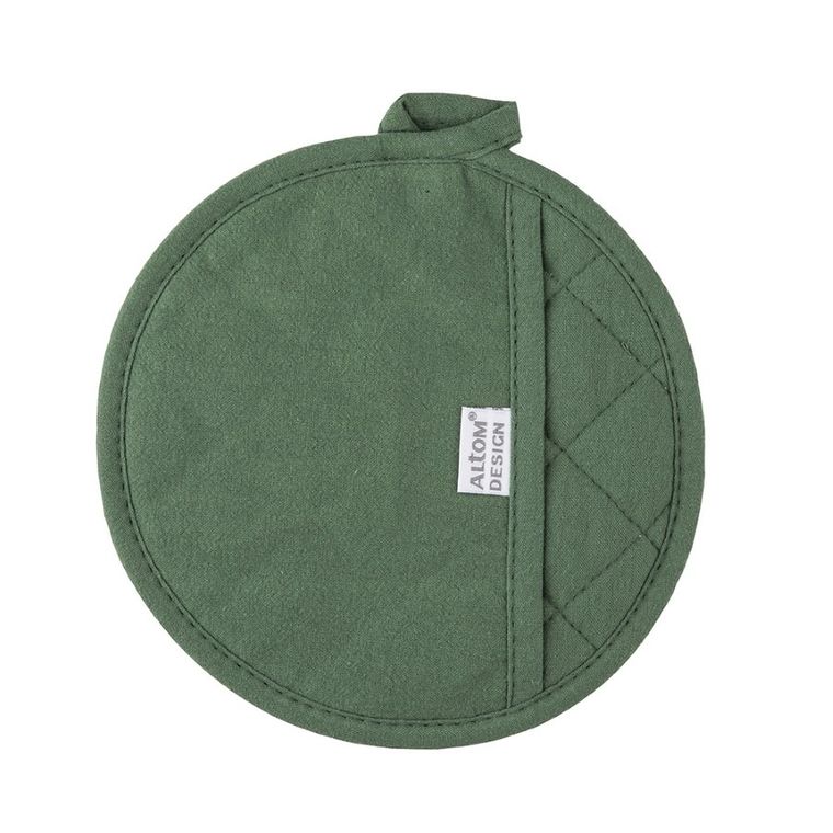 Altom Design, okrągła łapka z kieszonką, średnica 18 cm, 100% bawełna, zieleń