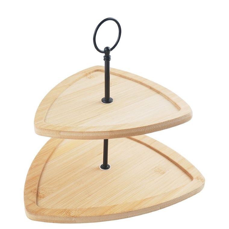 Altom Design, patera bambusowa piętrowa, 25-23.5 cm