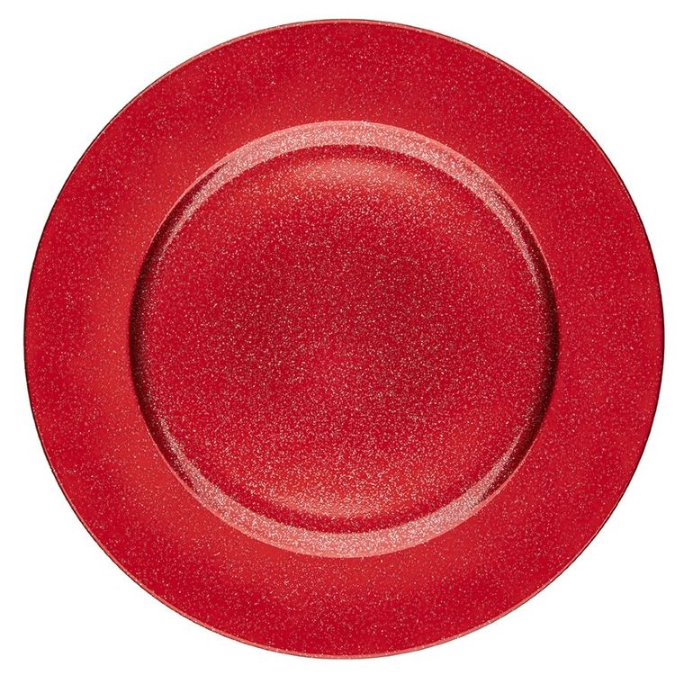 Altom Design, podkładka pod talerz z brokatem, średnica 33 cm, czerwona