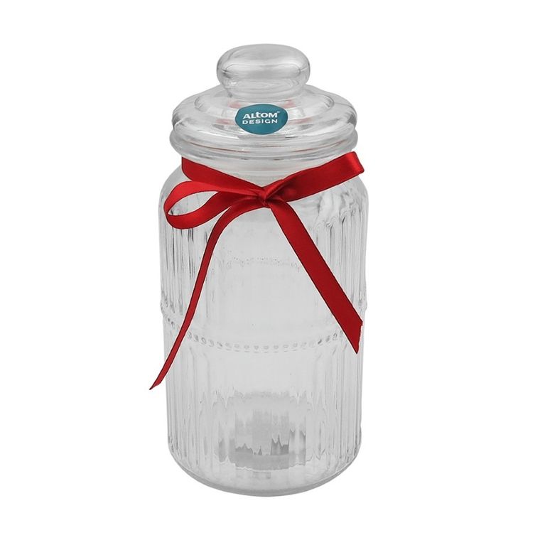 Altom Design, pojemnik do przechowywania, 1.25l, relief z kokardą czerwoną