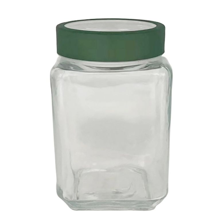 Altom Design, pojemnik kwadratowy z zieloną pokrywką, 700 ml