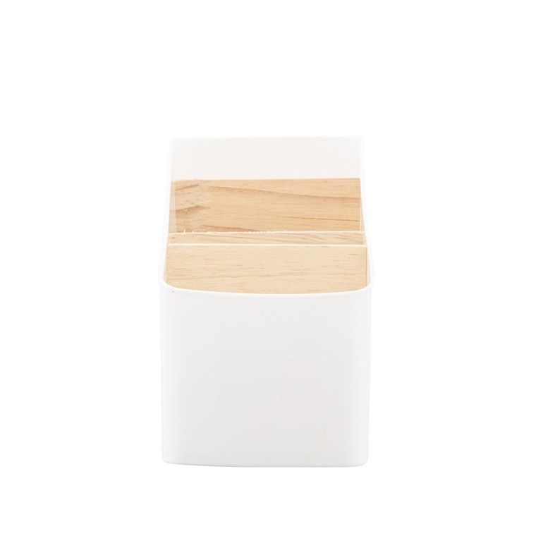 Altom Design, pojemnik z 4 przegródkami, plastik + bambus, 9.5-17-12.5 cm