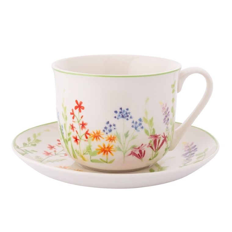 Altom Design, Przebudzenie natury, filiżanka nbc jumbo ze spodkiem, 450 ml, w opasce