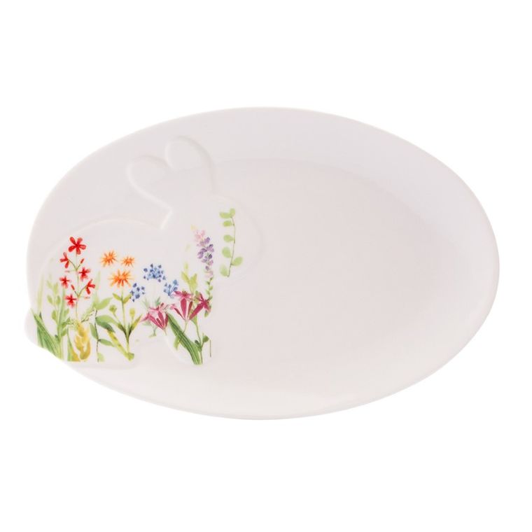 Altom Design, Przebudzenie natury, naczynie owalne z zającem, nbc, 22.5-15-2 cm