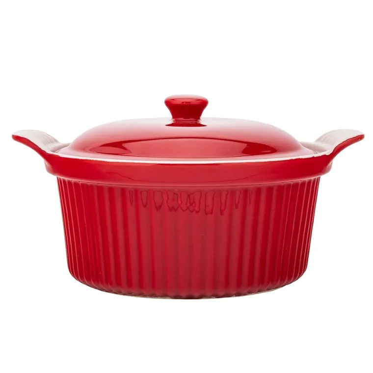 Altom Design, Red Chilli, naczynie ceramiczne do zapiekania z pokrywką, 27,5-22,5-12 cm, 2,2l