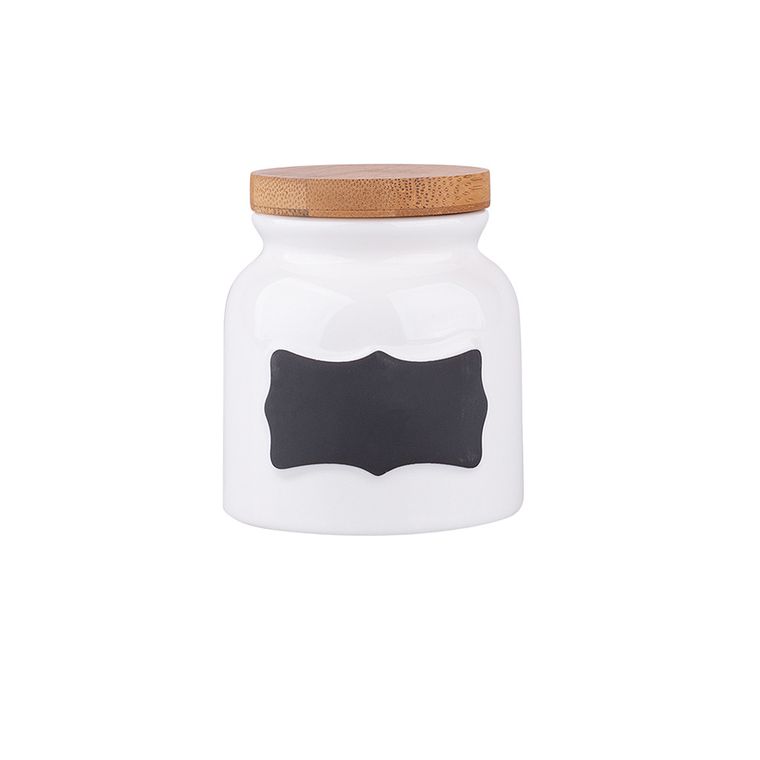Altom Design, Regular, słoiczek porcelanowy z bambusowym wieczkiem, 200ml, 8-9 cm