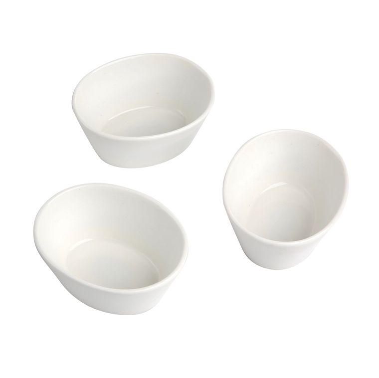 Altom Design, Regular, zestaw 3 dipów owal 10 cm, porcelana kremowa