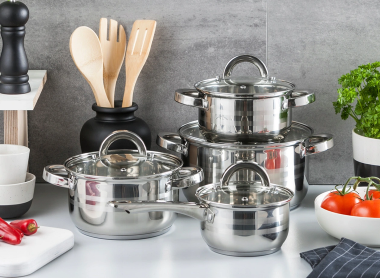 Altom Design, Remo, komplet garnków nierdzewnych, 8 elementów