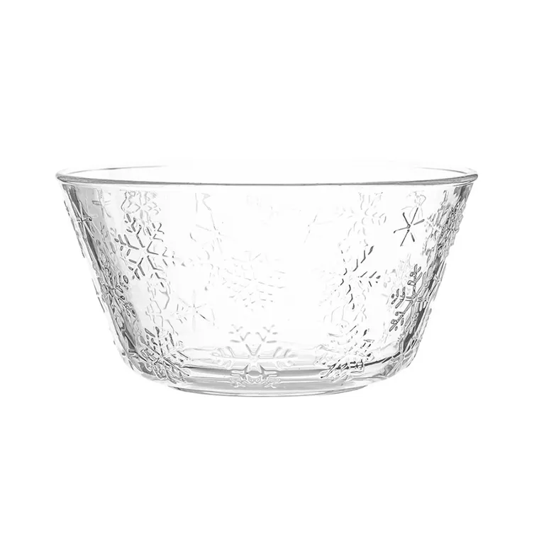 Altom Design, salaterka szklana, średnica 13 cm, śnieżynki