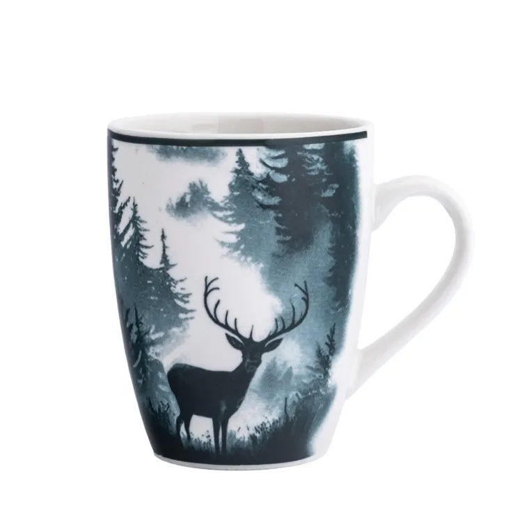 Altom Design, secret forest kubek porcelanowy baryłka, 320 ml