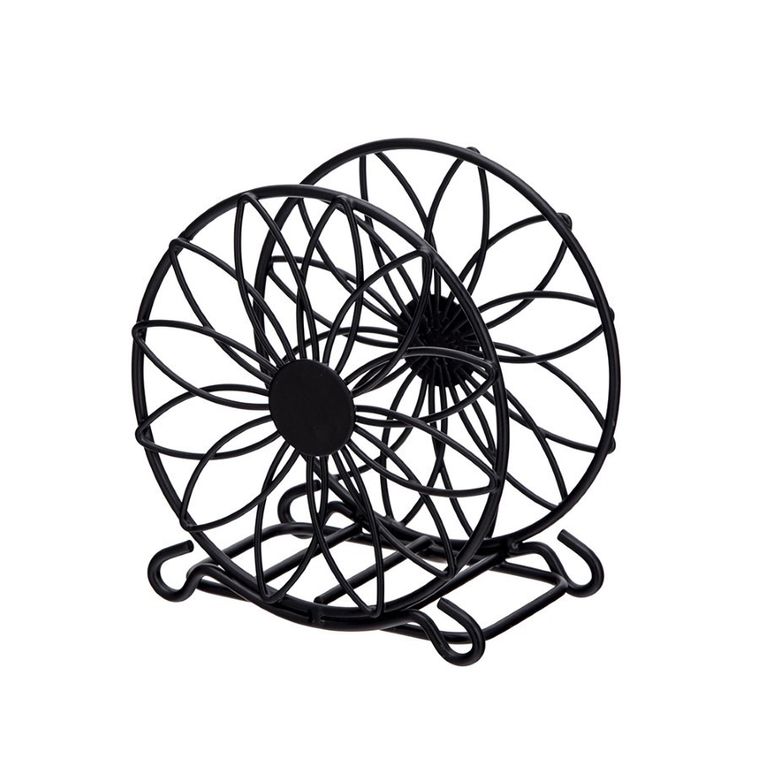 Altom Design, serwetnik metalowy, 11-11.5 cm, czarny, kwiat