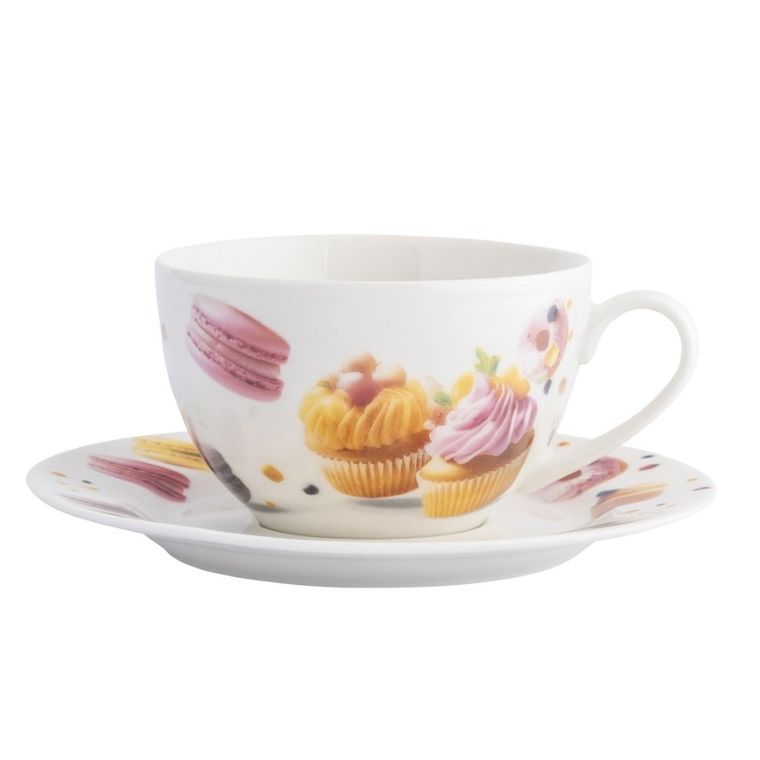 Altom Design, słodkości, filiżanka nbc ze spodkiem, 260 ml 15 cm, w opasce