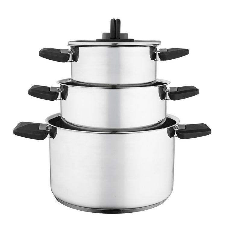 Altom Design, Smart, zestaw garnków nierdzewnych, 16/20/24 cm, 6 elementów